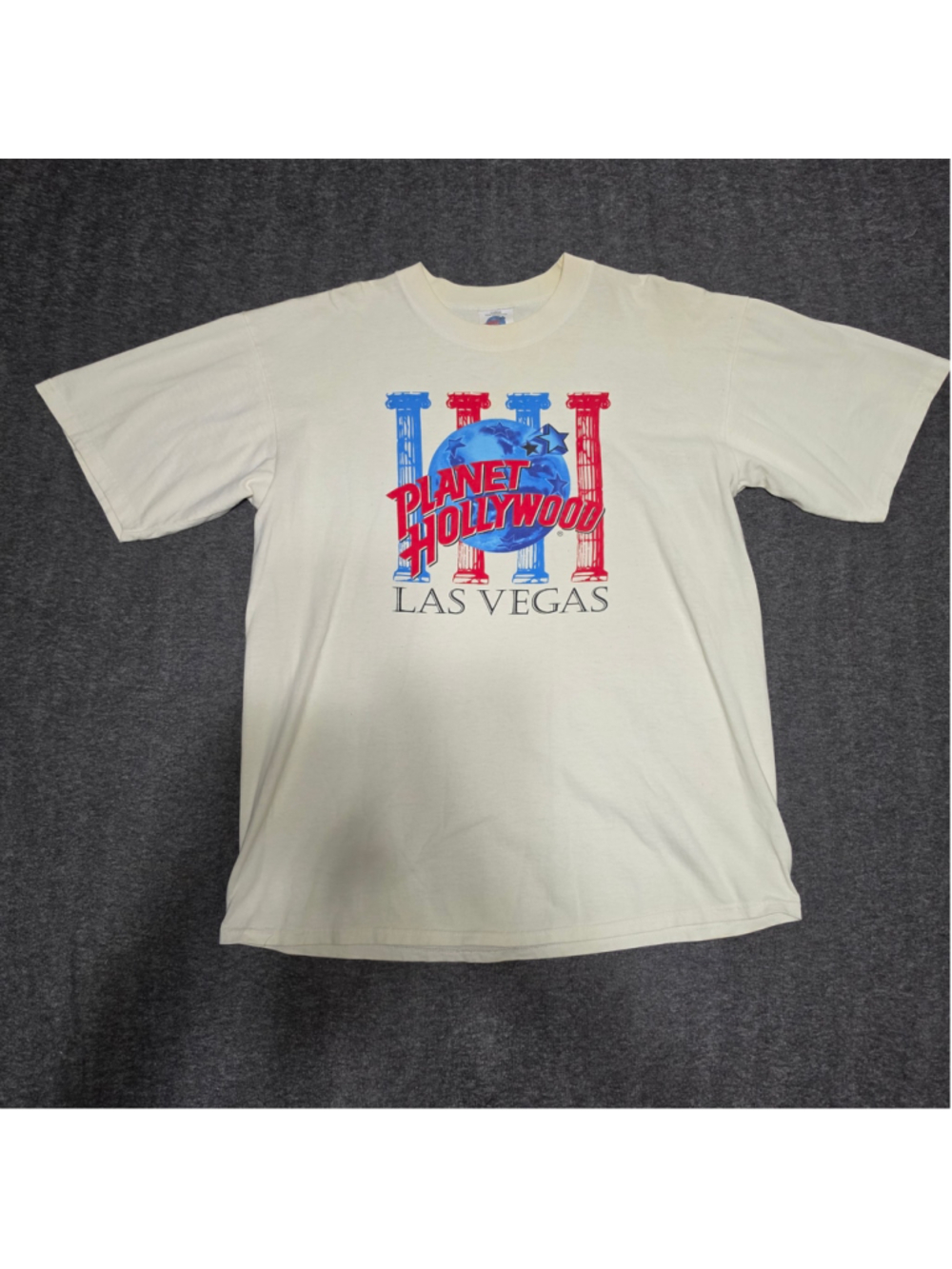Vintage 90s Planet Hollywood Las Vegas T Shirt Large White Single Stitch USA